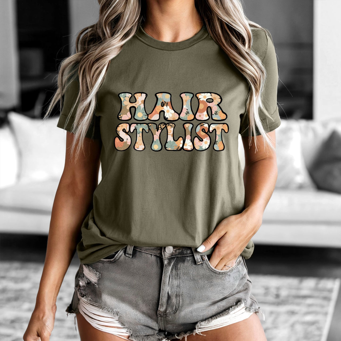 Floral Hair Stylist Tee