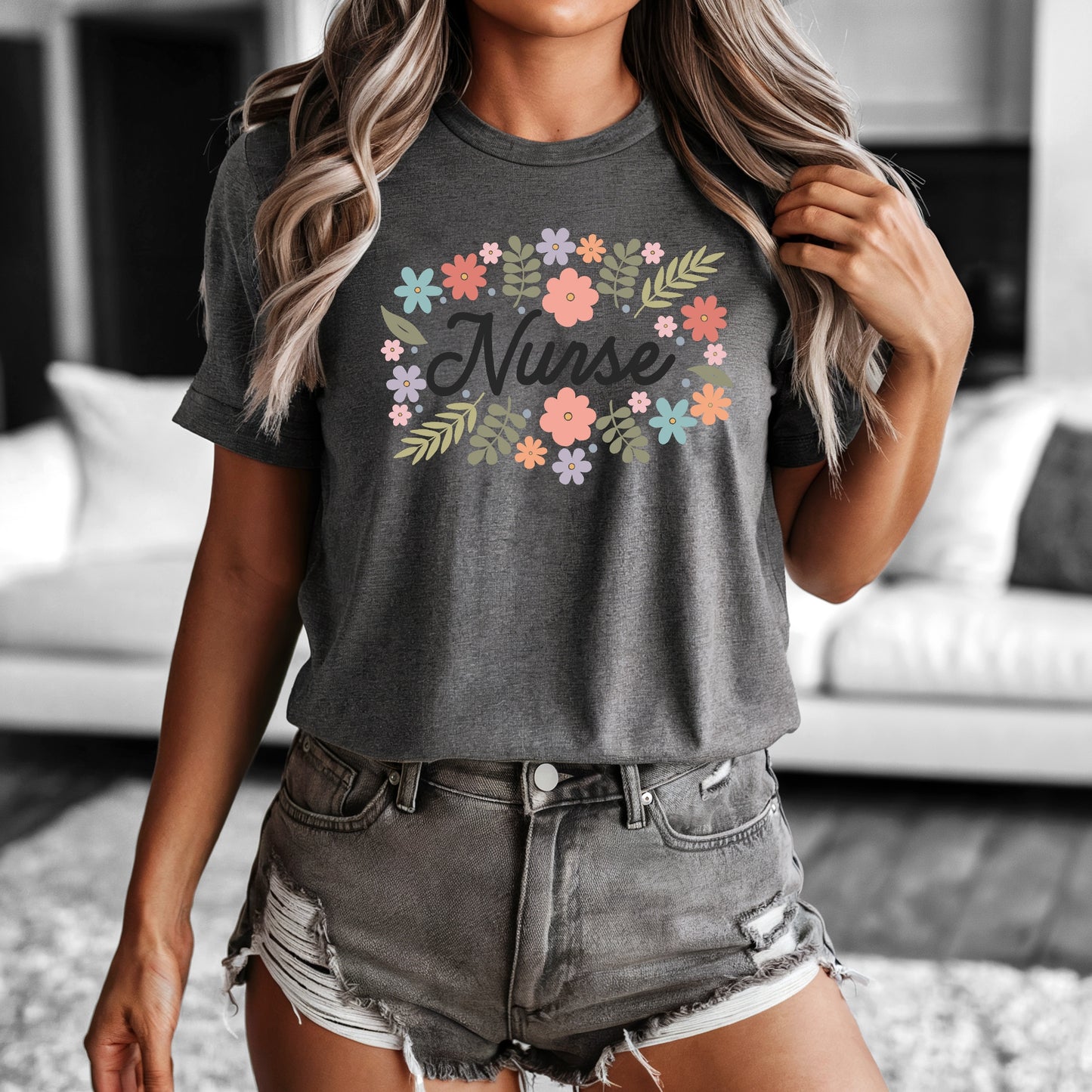 Nurse Floral Short Sleeve Tee