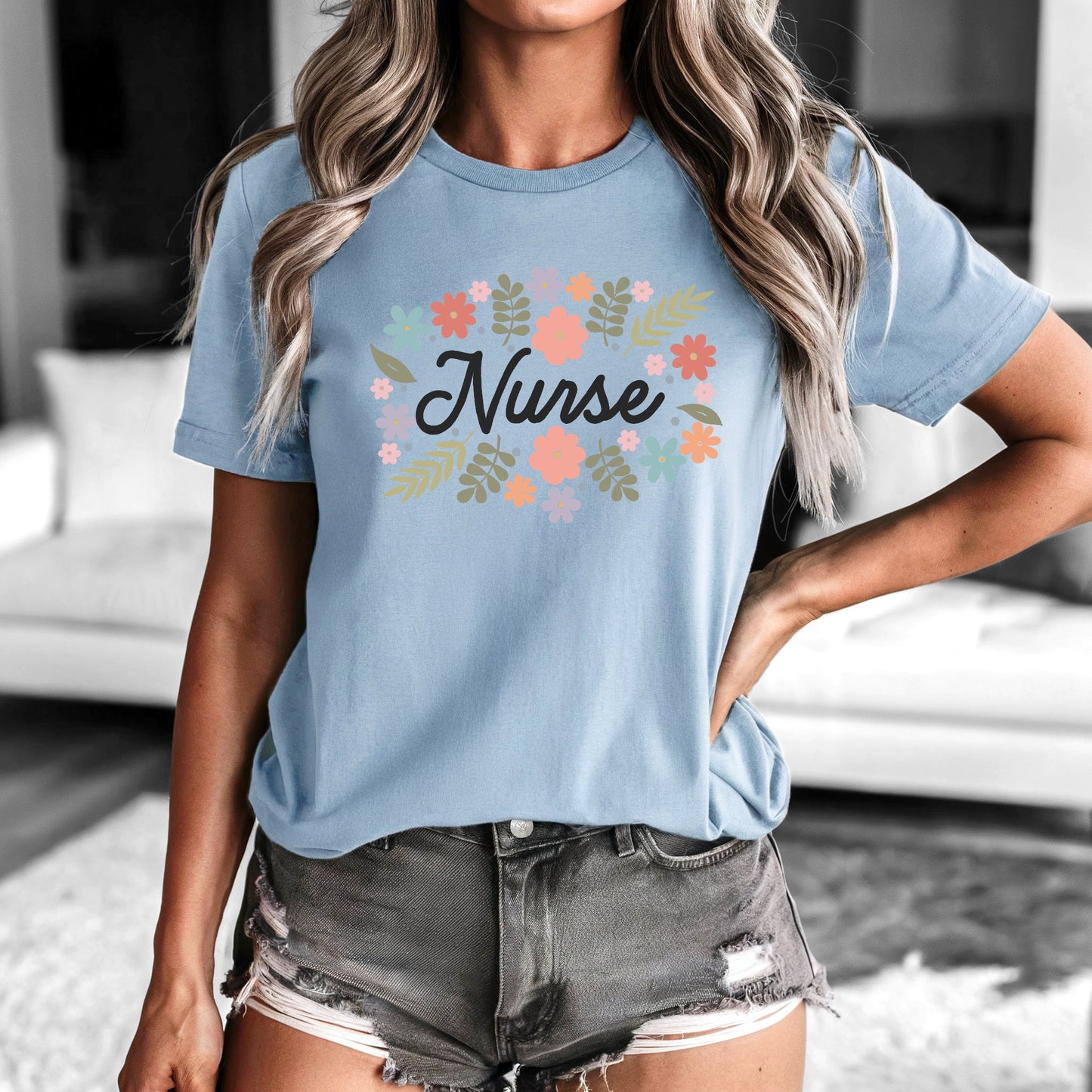 Nurse Floral Short Sleeve Tee