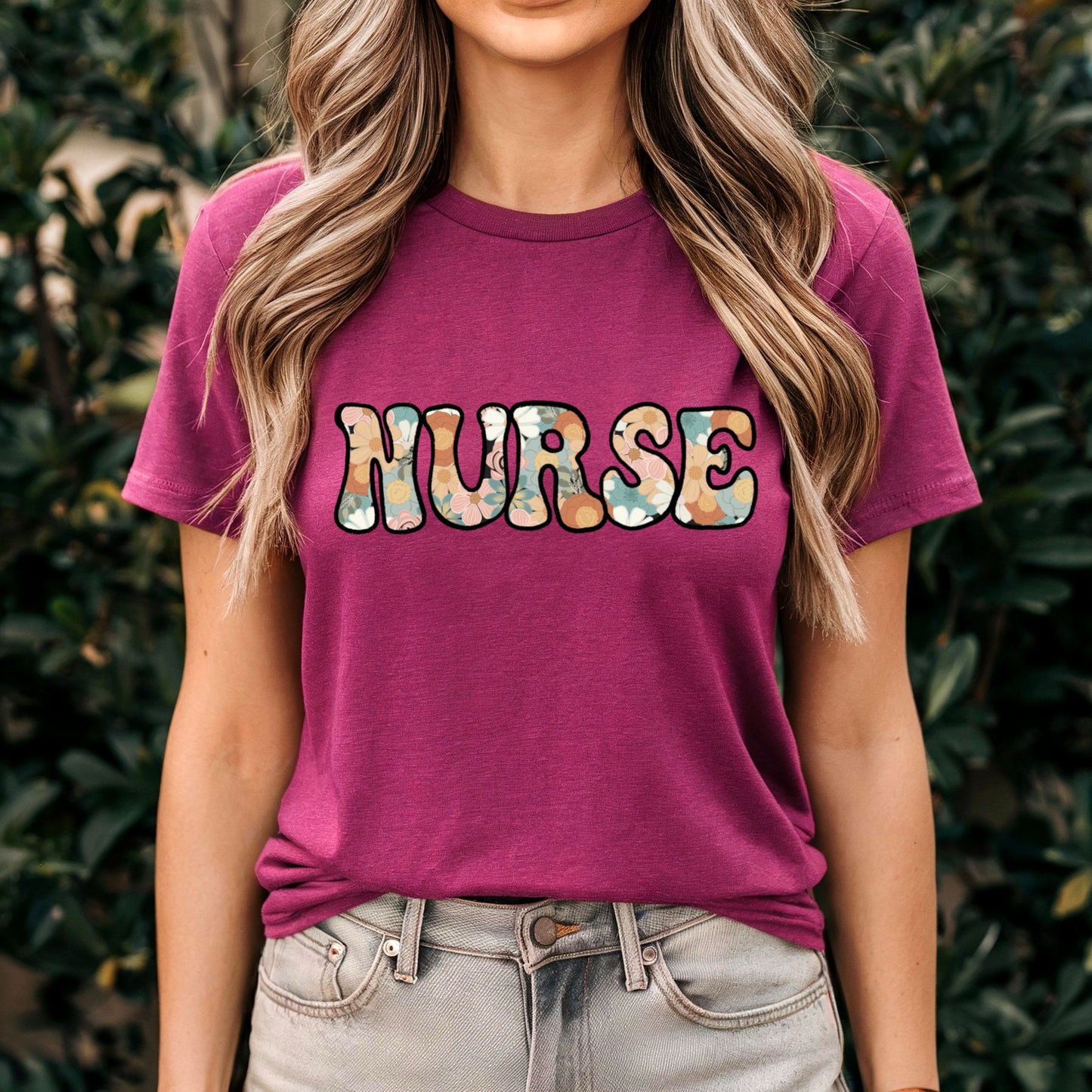 Floral Nurse Graphic Tee