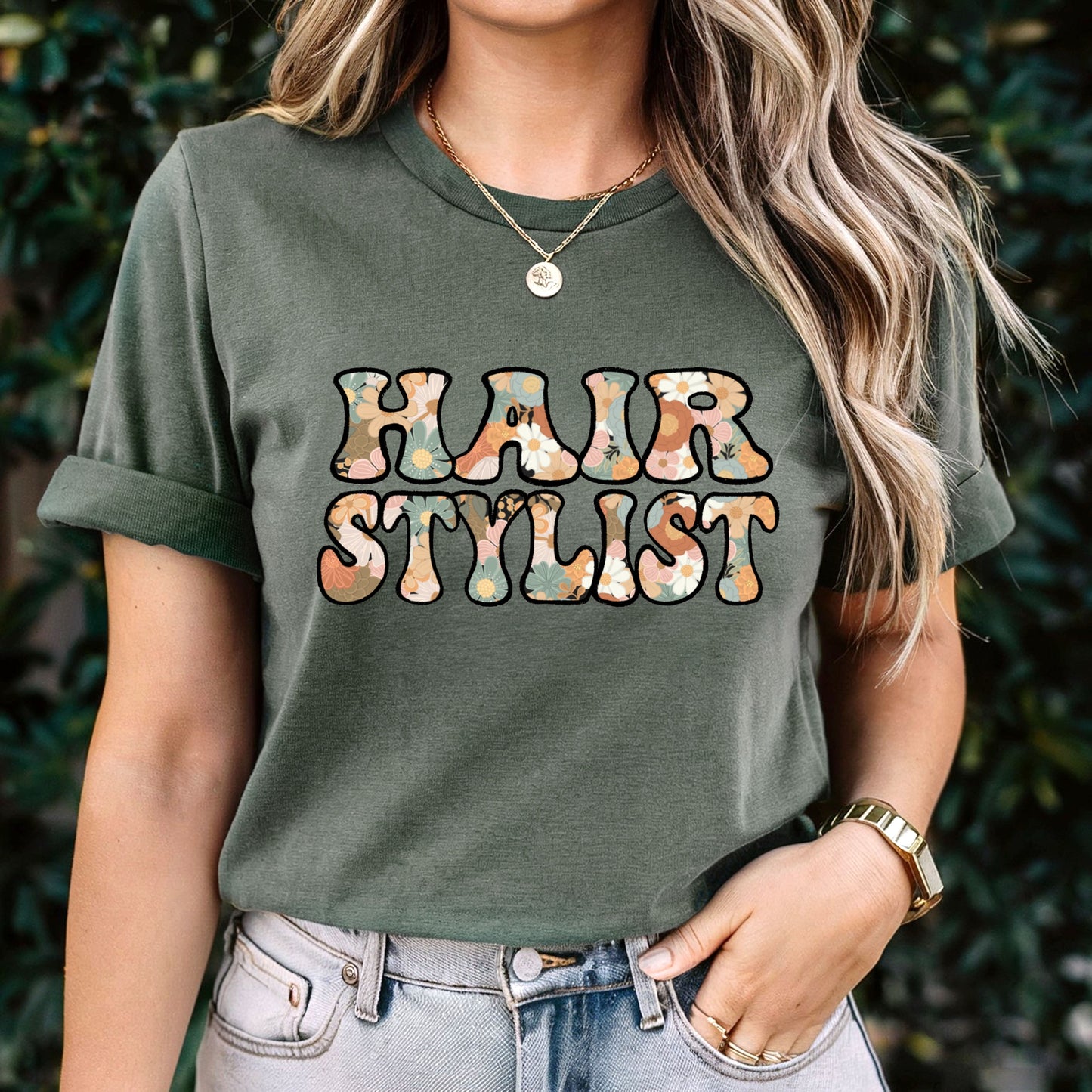 Floral Hair Stylist Tee