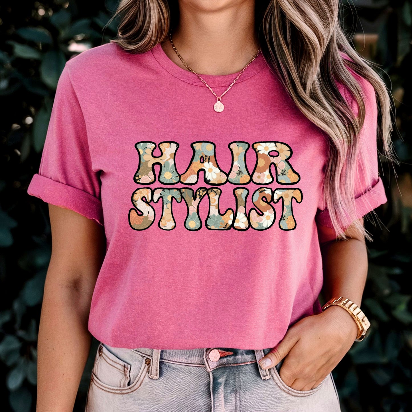 Floral Hair Stylist Tee
