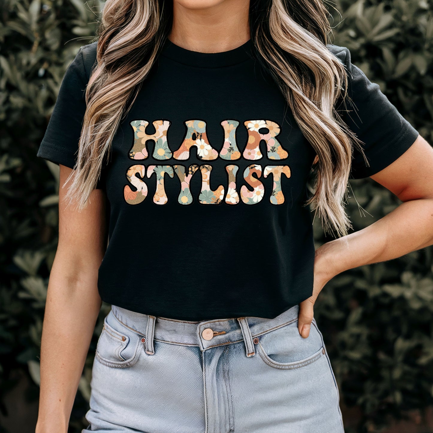 Floral Hair Stylist Tee