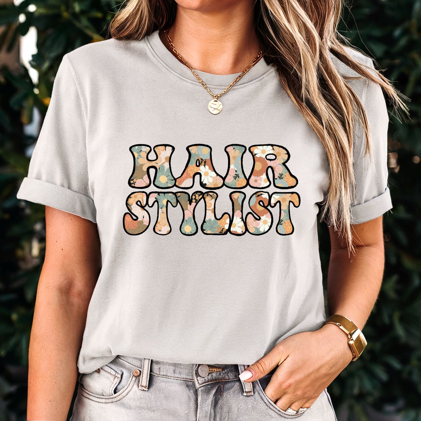 Floral Hair Stylist Tee