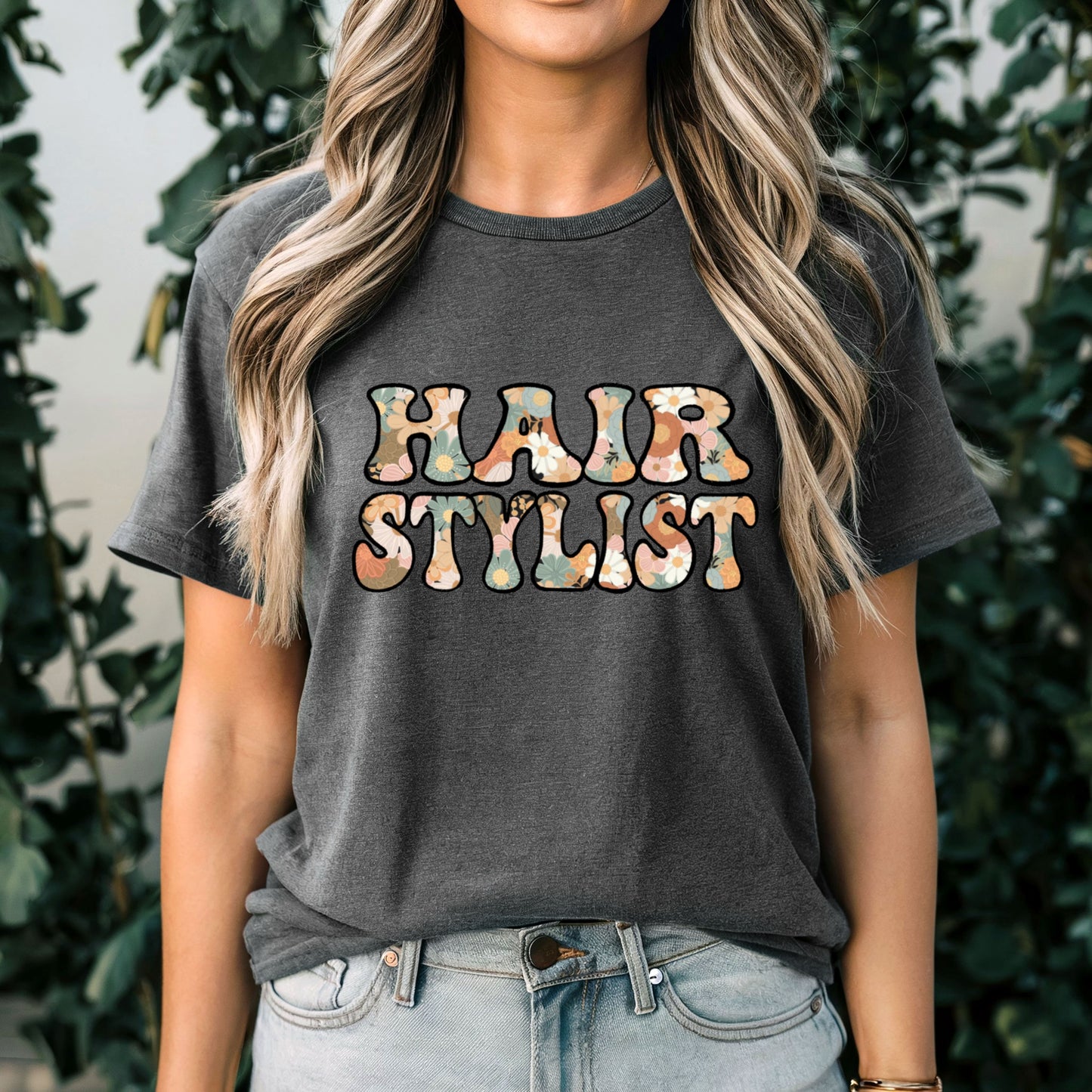Floral Hair Stylist Tee