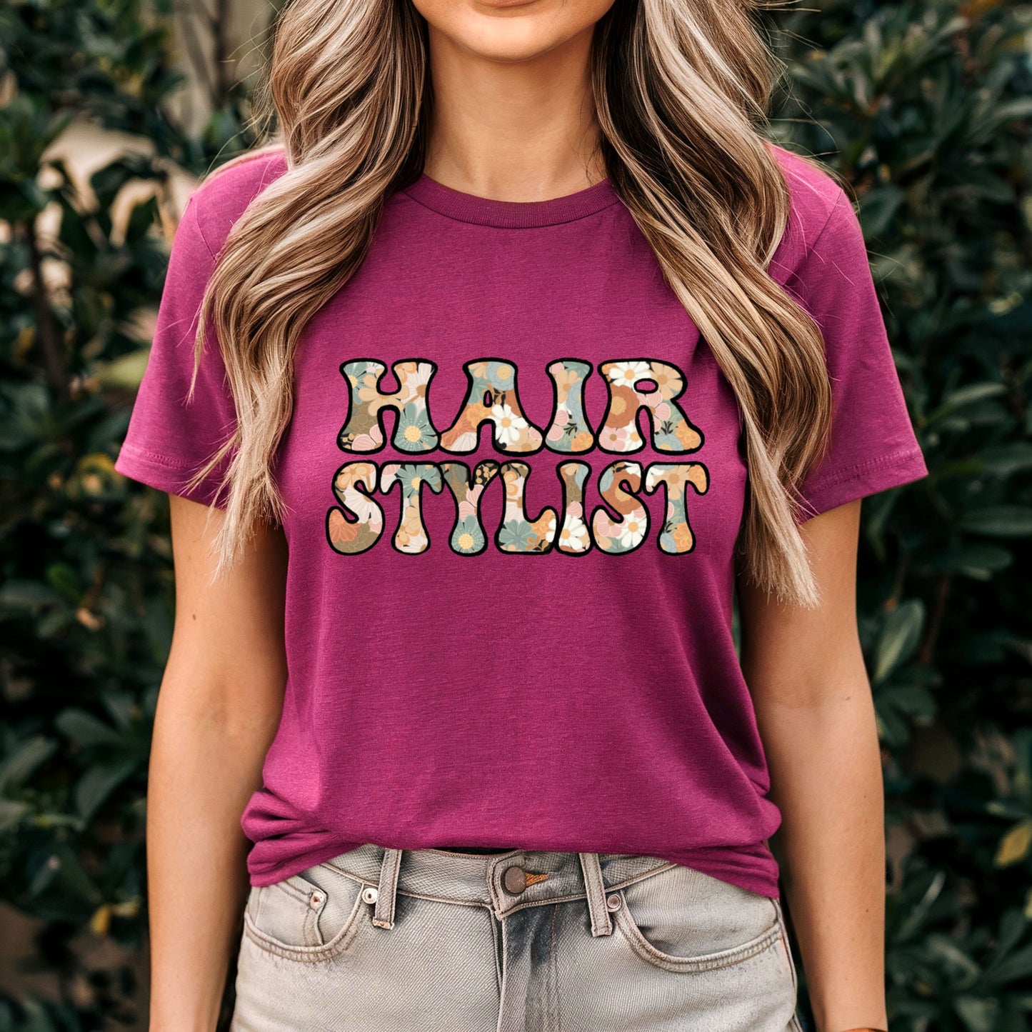 Floral Hair Stylist Tee
