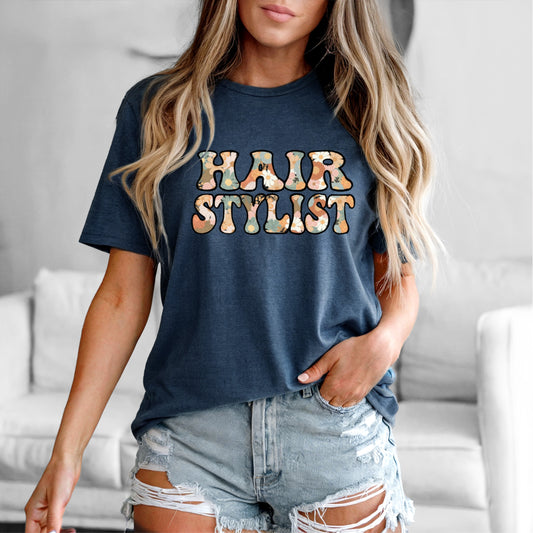 Floral Hair Stylist Tee