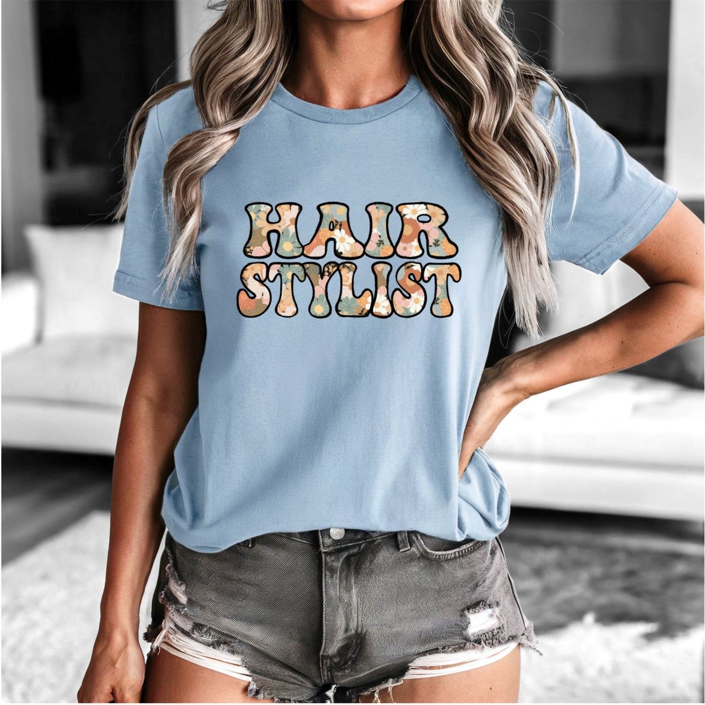 Floral Hair Stylist Tee
