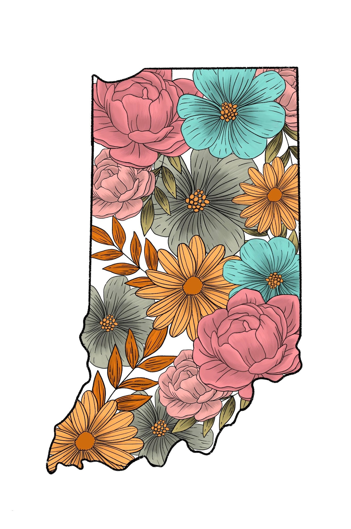 Floral Indiana Sticker