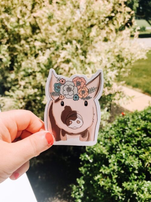 Floral Pig Sticker