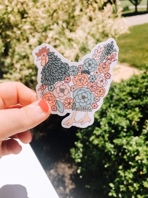 Floral Chick Sticker