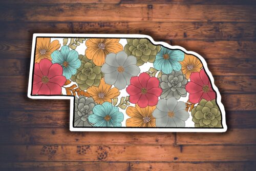 Floral Nebraska Sticker