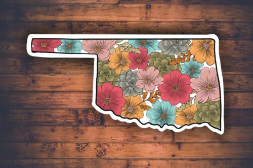 Floral Oklahoma Sticker