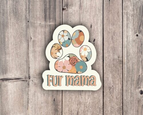 Fur Mama Paw Print Sticker