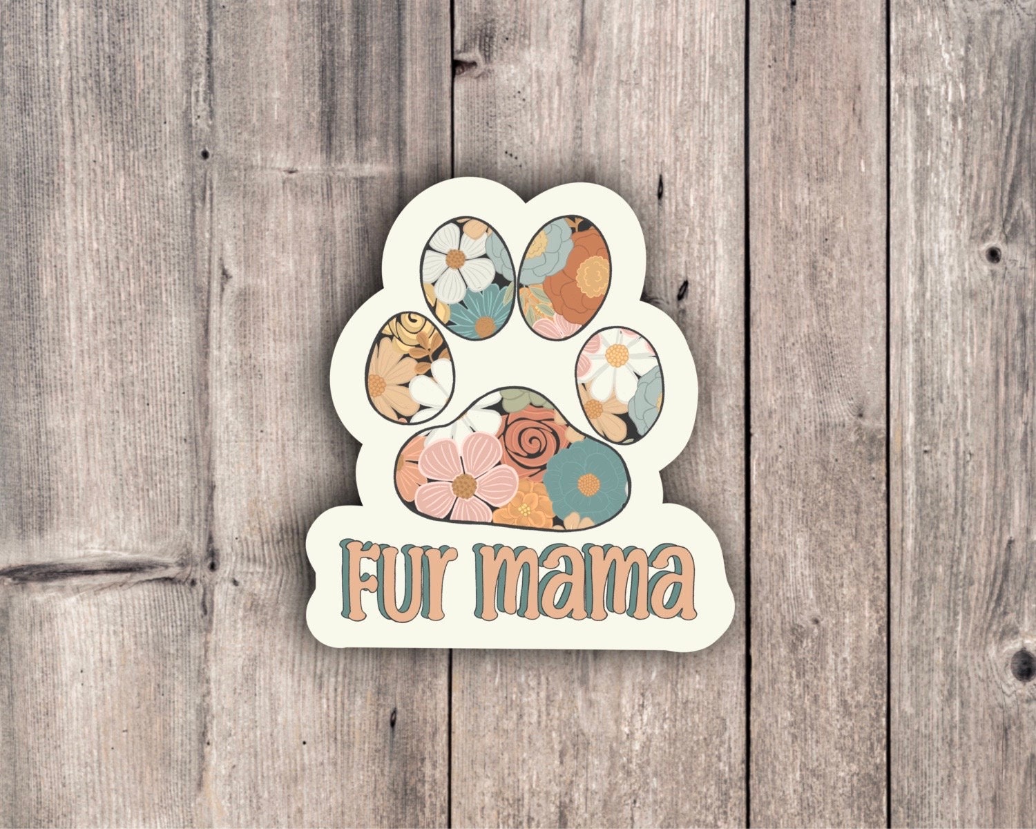 Fur Mama Paw Print Sticker